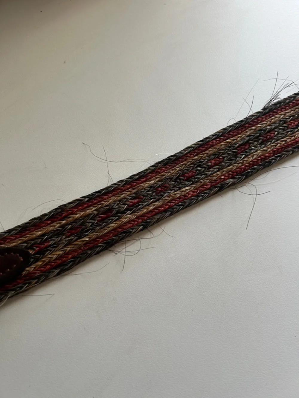 Authentic USA made Braided Horse Hair with Leather Belt men's size 34 western